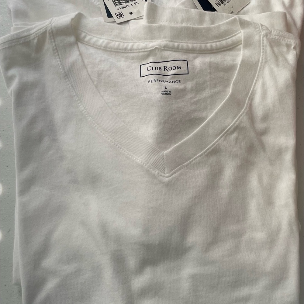 Club Room Crisp White V-Neck Tee Bundle
